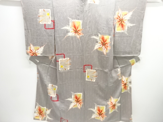 JAPANESE KIMONO / ANTIQUE KIMONO / SILK / MON KINSHA / FLOWER